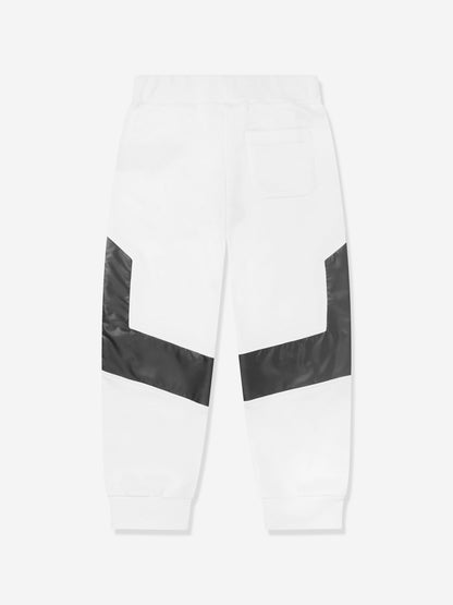 Balmain 男童白色徽标慢跑裤