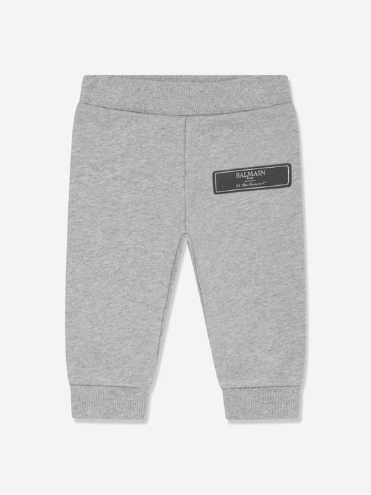 Balmain Baby Logo 慢跑裤（灰色）