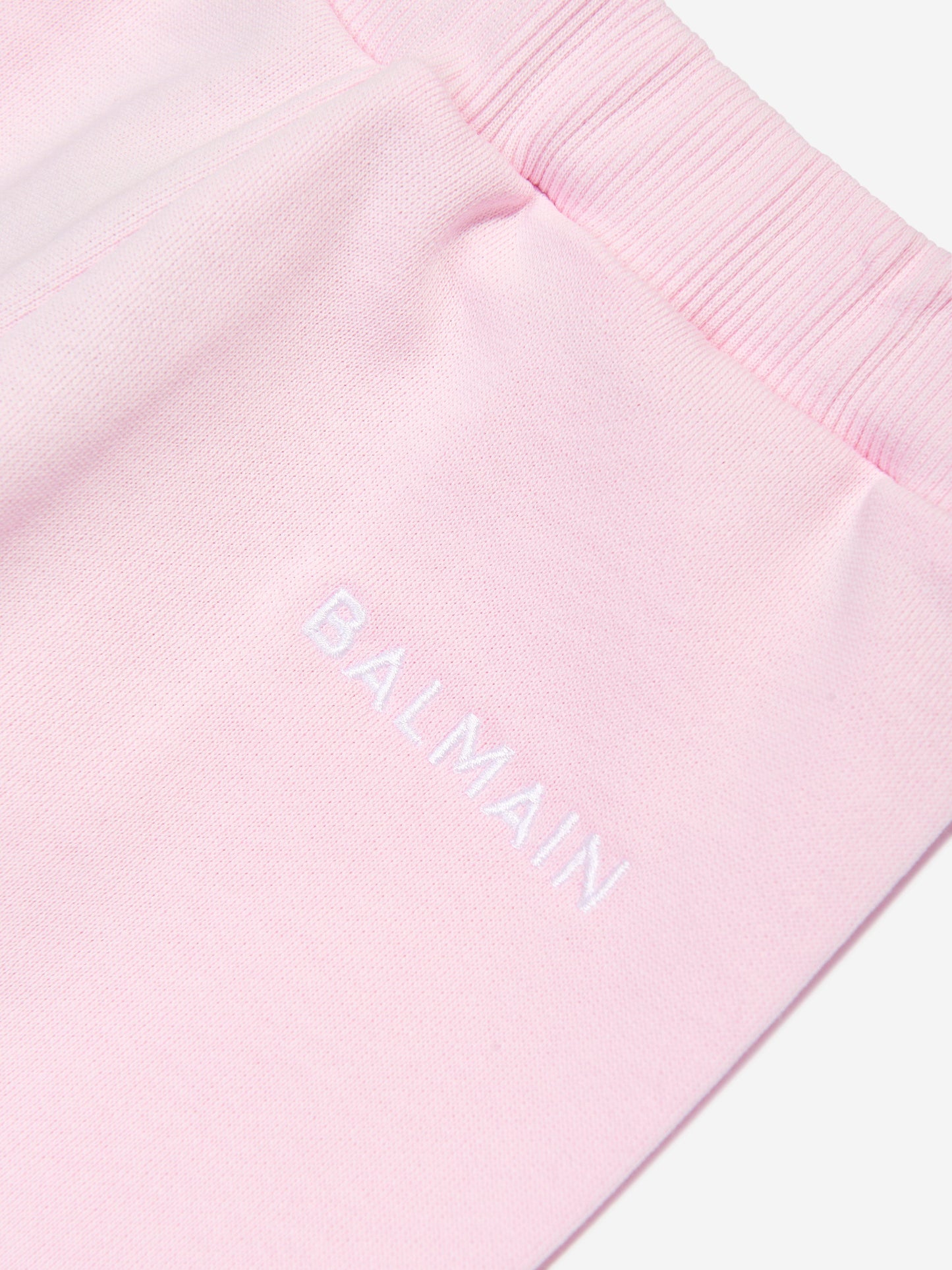 Balmain 女童粉色徽标慢跑裤