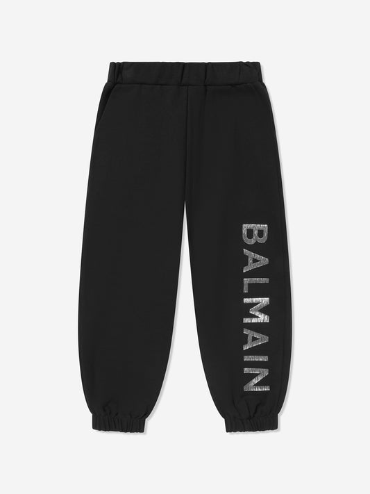 Balmain Kids Logo 慢跑裤（黑色）