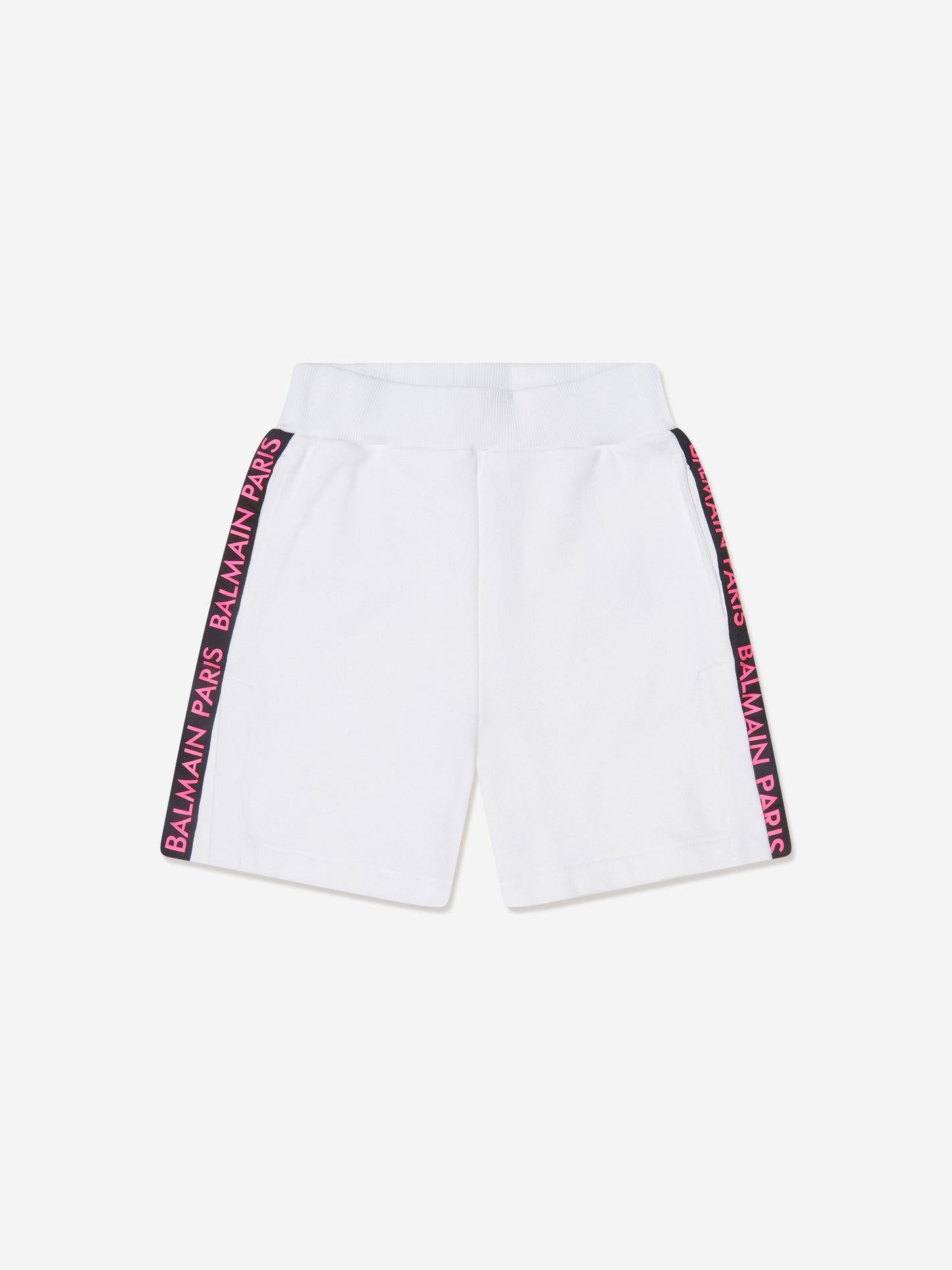 Balmain 女童白色徽标平纹短裤