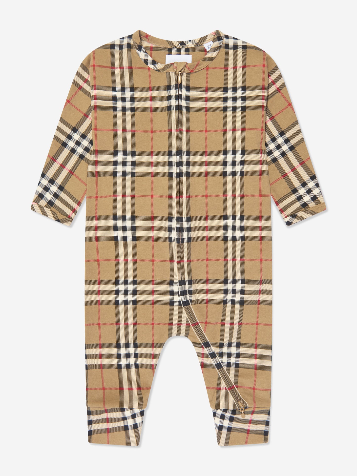 Baby Claude 档案米色格纹连体衣套装
