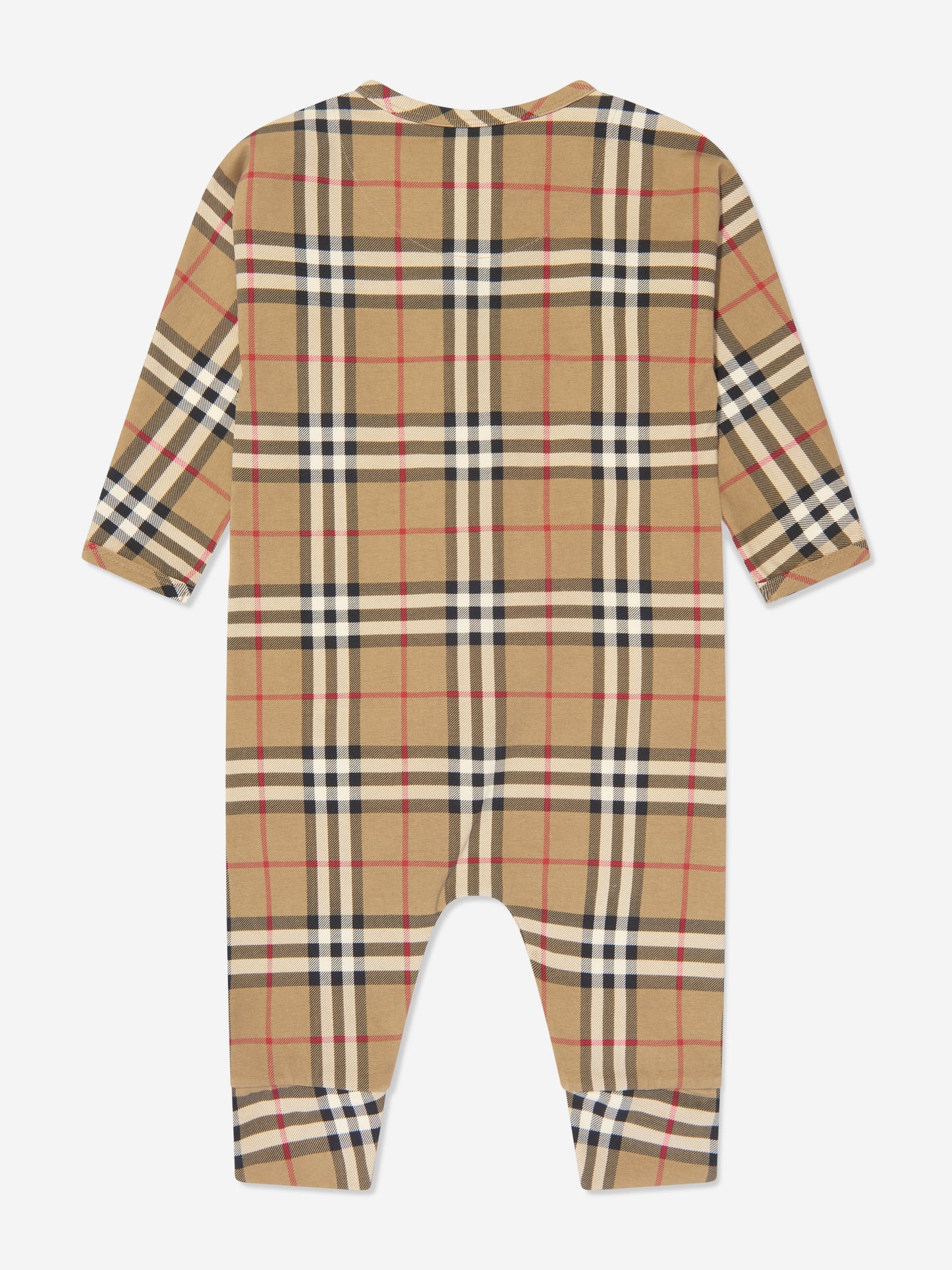 Baby Claude 档案米色格纹连体衣套装