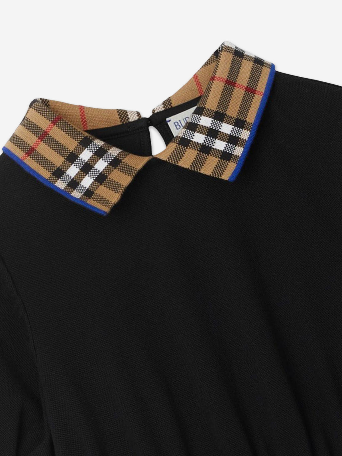 Burberry 女童 Alesea 格纹罗纹连衣裙（黑色）