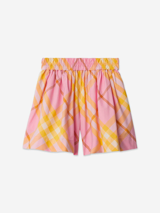 Burberry 女童 Marcy 格纹短裤（粉色）
