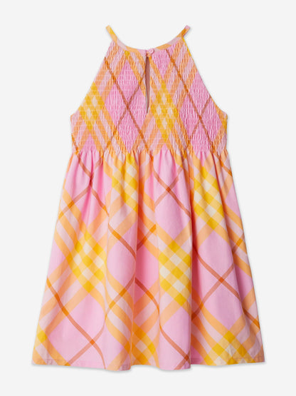 Burberry 女童 Elsie 格纹连衣裙（粉色）