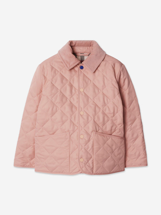 Burberry 女童 Indy 绗缝夹克（粉色）