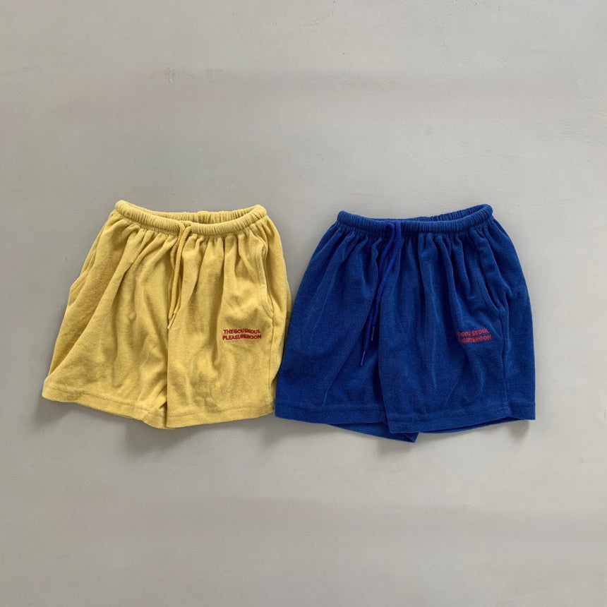 儿童蓝色棉短裤