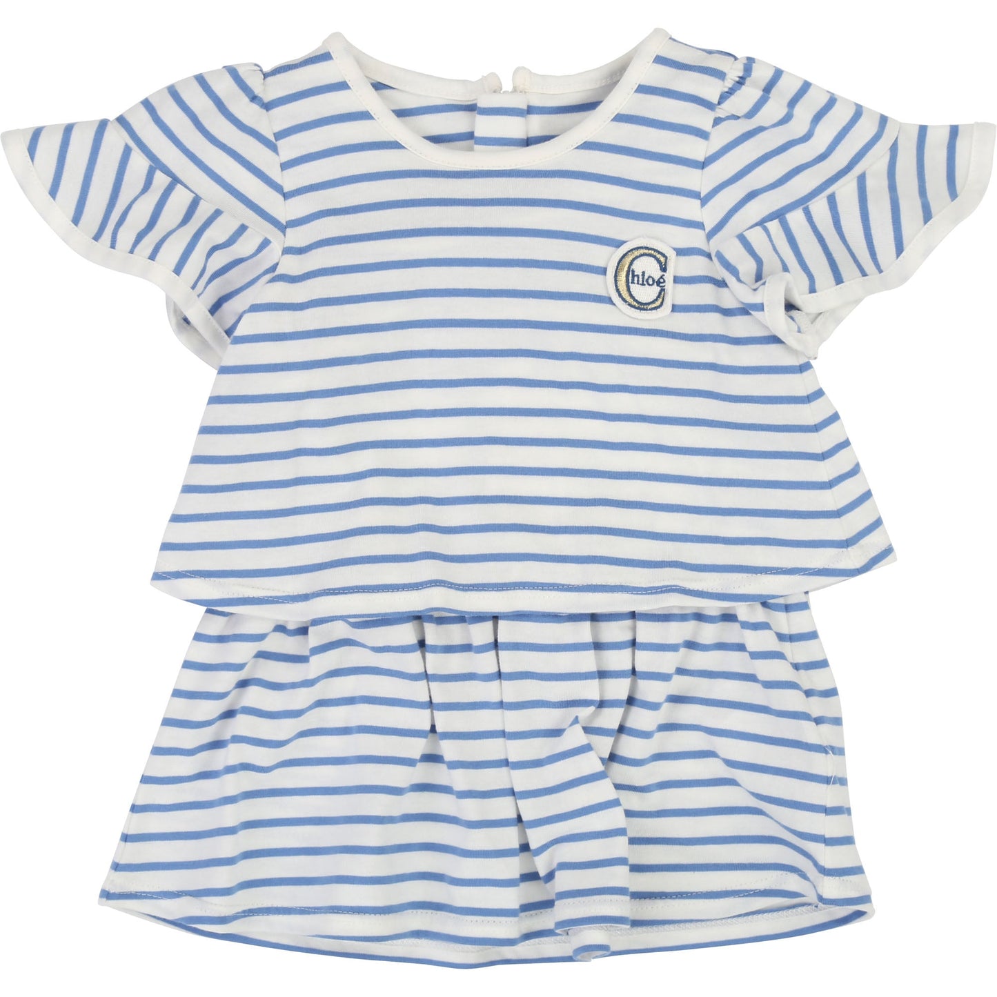 Baby Girls Blue Stripes Cotton Dress
