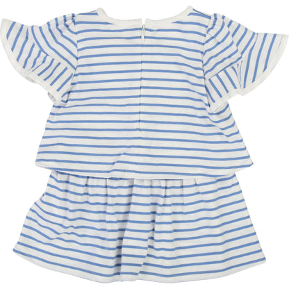 Baby Girls Blue Stripes Cotton Dress