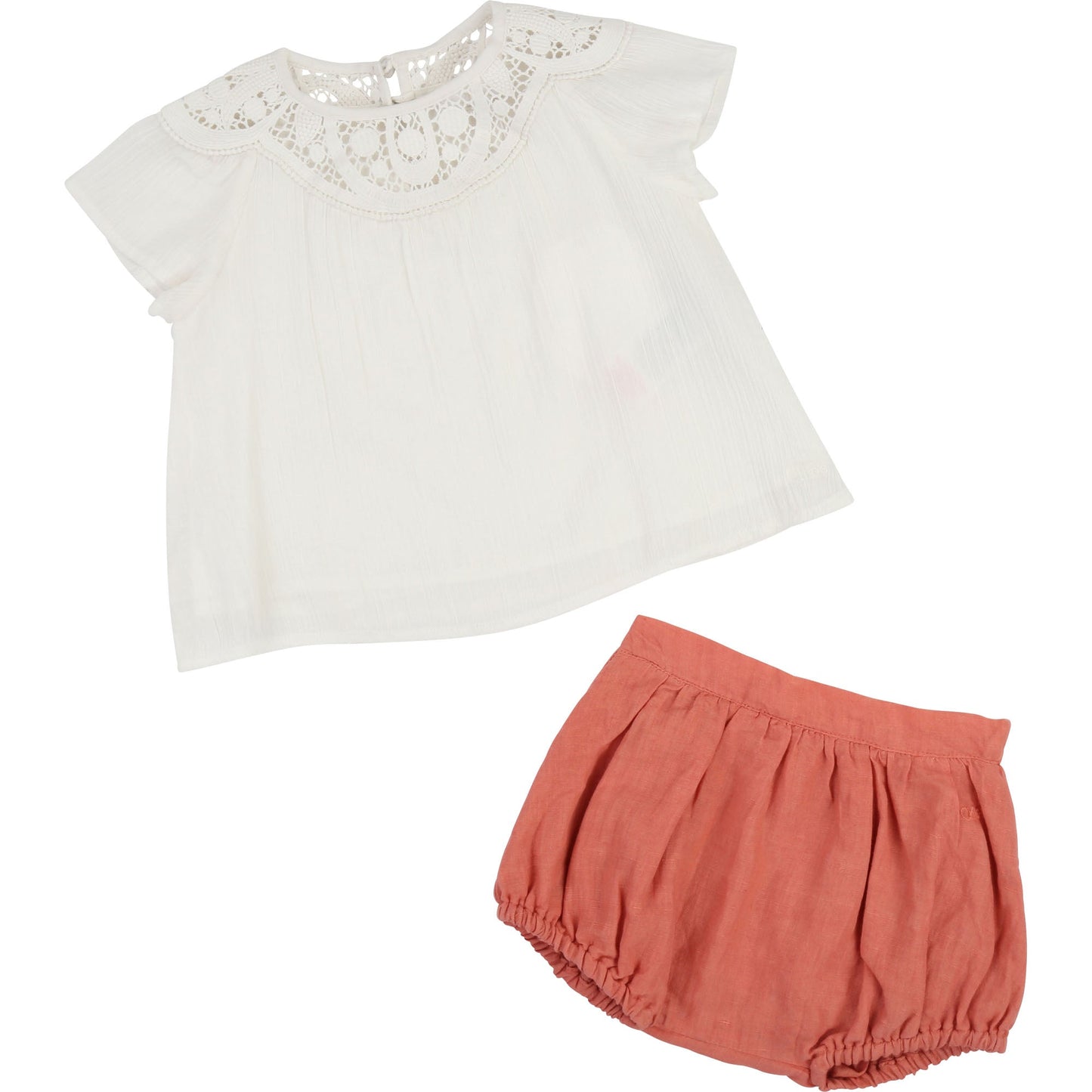 Baby Girls White & Terre Babysuit