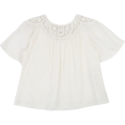 Girls Off-white Cotton Top