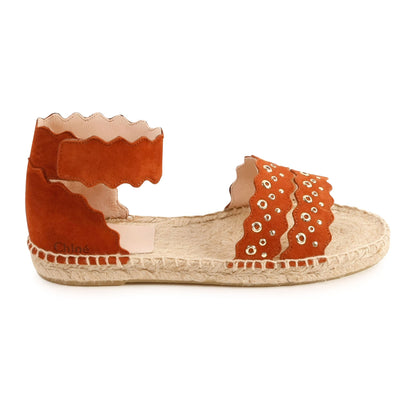 女童锈红色凉鞋