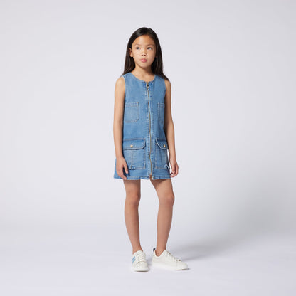 女童蓝色牛仔连衣裙
