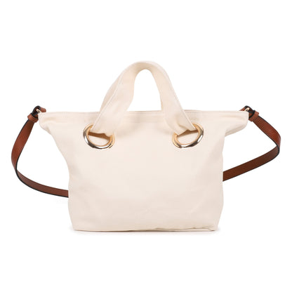 女童米白色刺绣Logo手提包(W40 x H25 x D12cm)