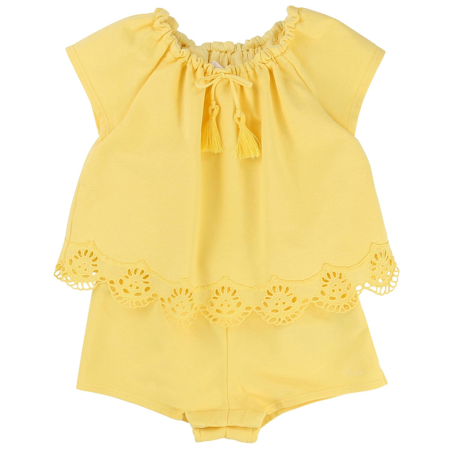 Baby Girls Yellow Layered Playsuit