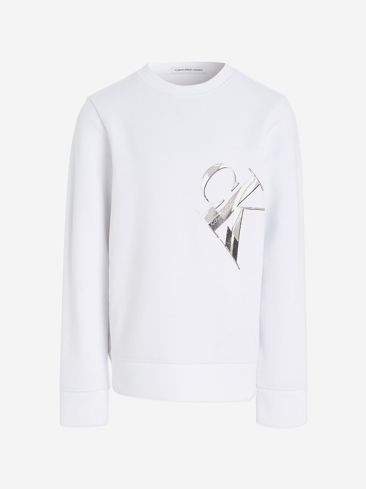 Calvin Klein Boys Hyper Real Monogram Sweatshirt in White