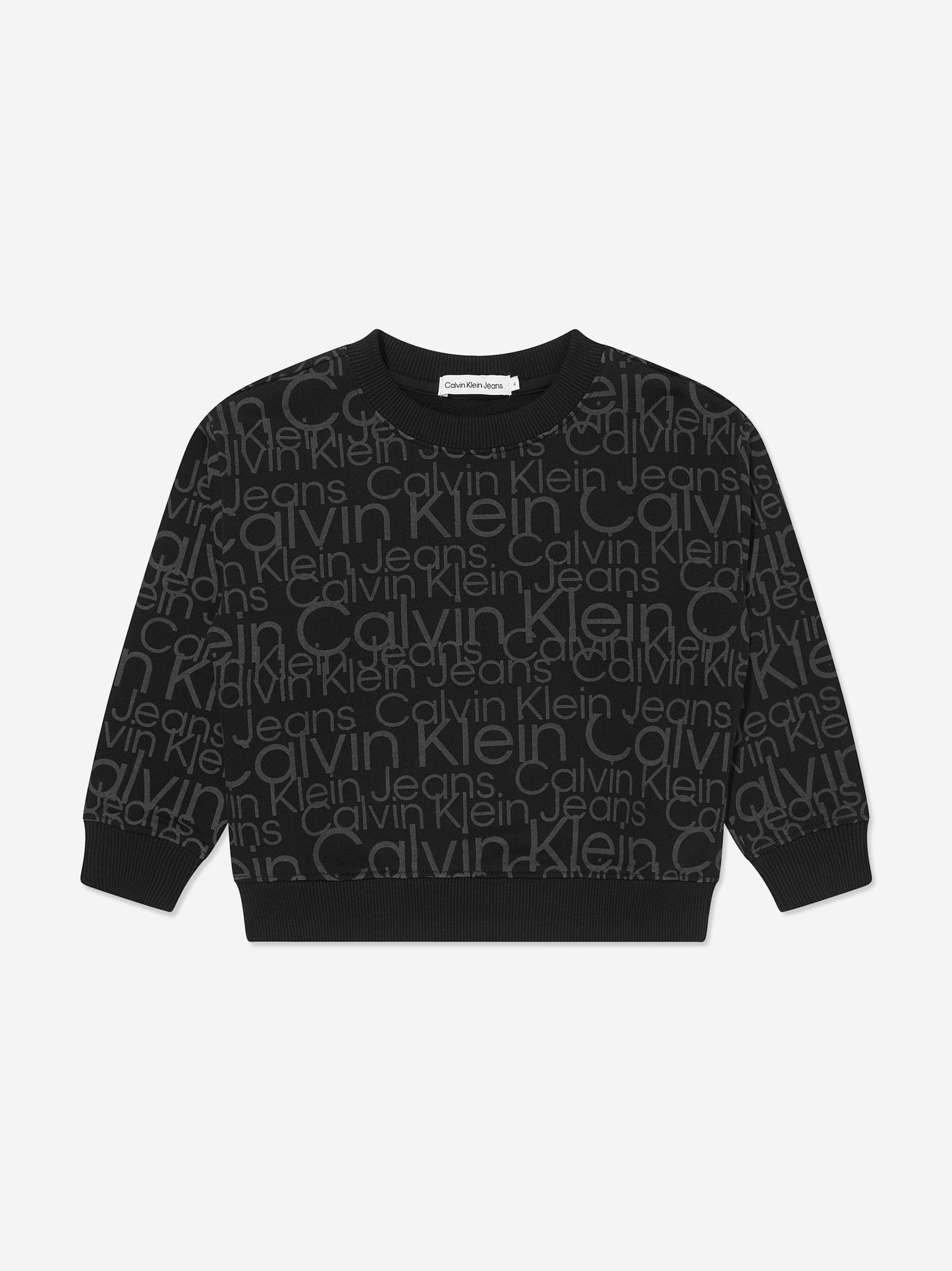 Calvin Klein Boys Glow In The Dark AOP Sweatshirt in Black