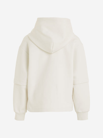 Calvin Klein Boys Spacer Colourblock Layer Hoodie in Ivory