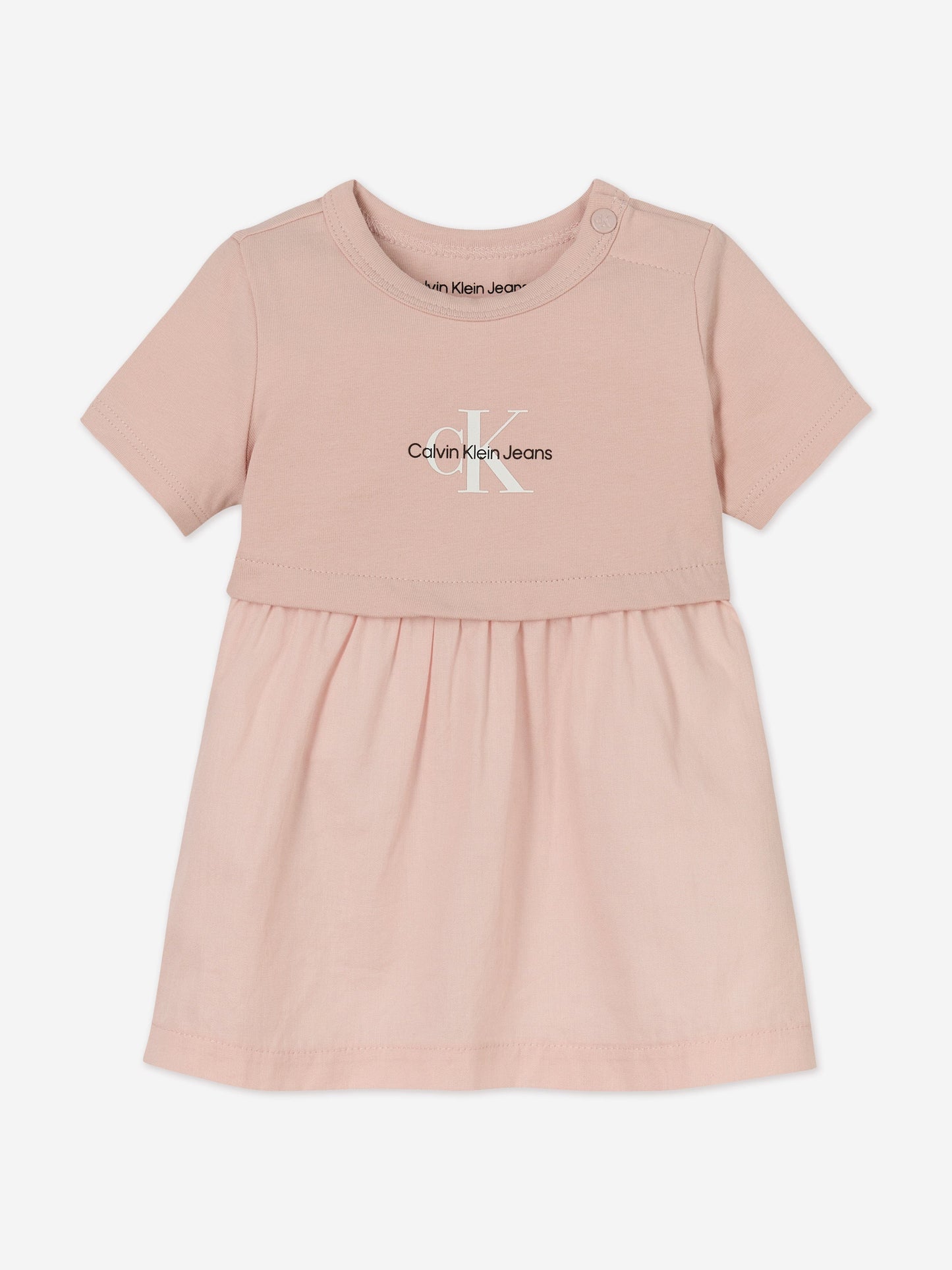 Calvin Klein 女婴粉色字母徽标连衣裙