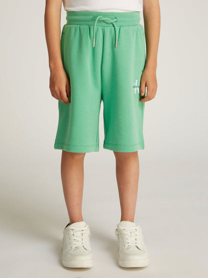 Kids Monogram Relaxed Shorts in Green