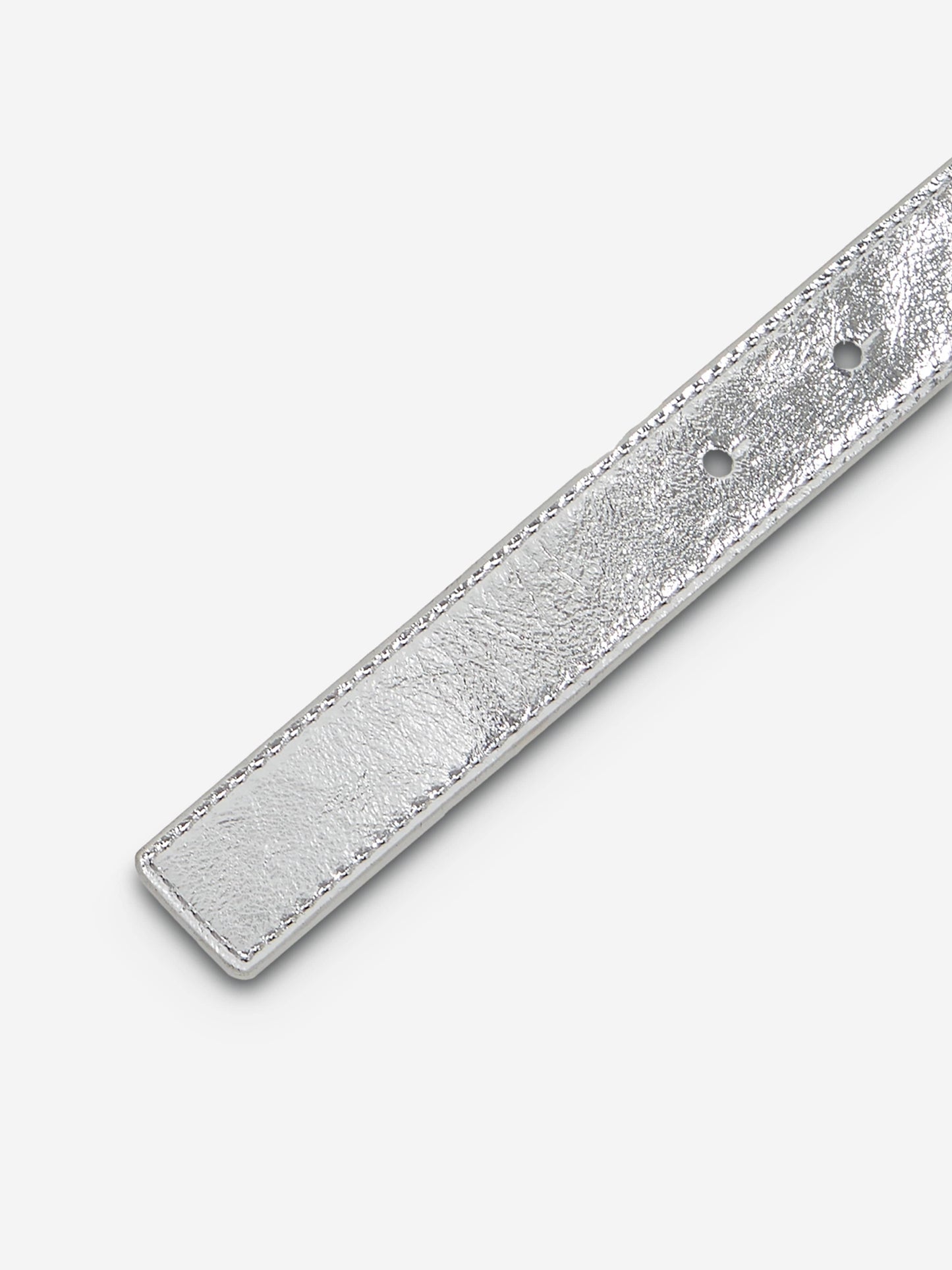 Girls Metallic Buckle Belt in Silver