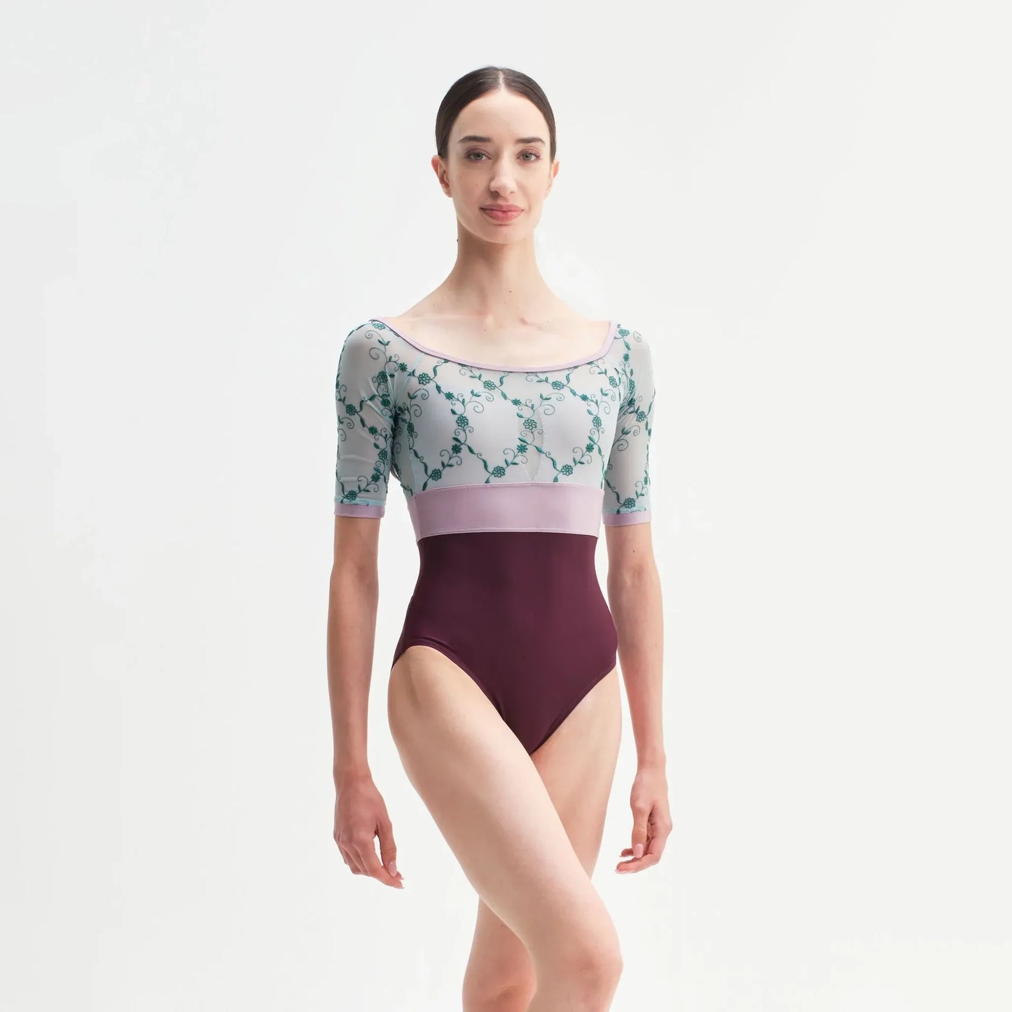 女士酒红色"Vittoria"芭蕾舞连体衣(CD26041-1/L63r+(L09+TRD14)+L74)