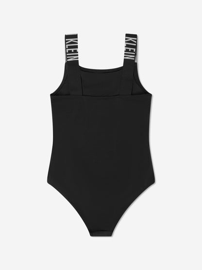 Girls Logo Swimsuit in Black