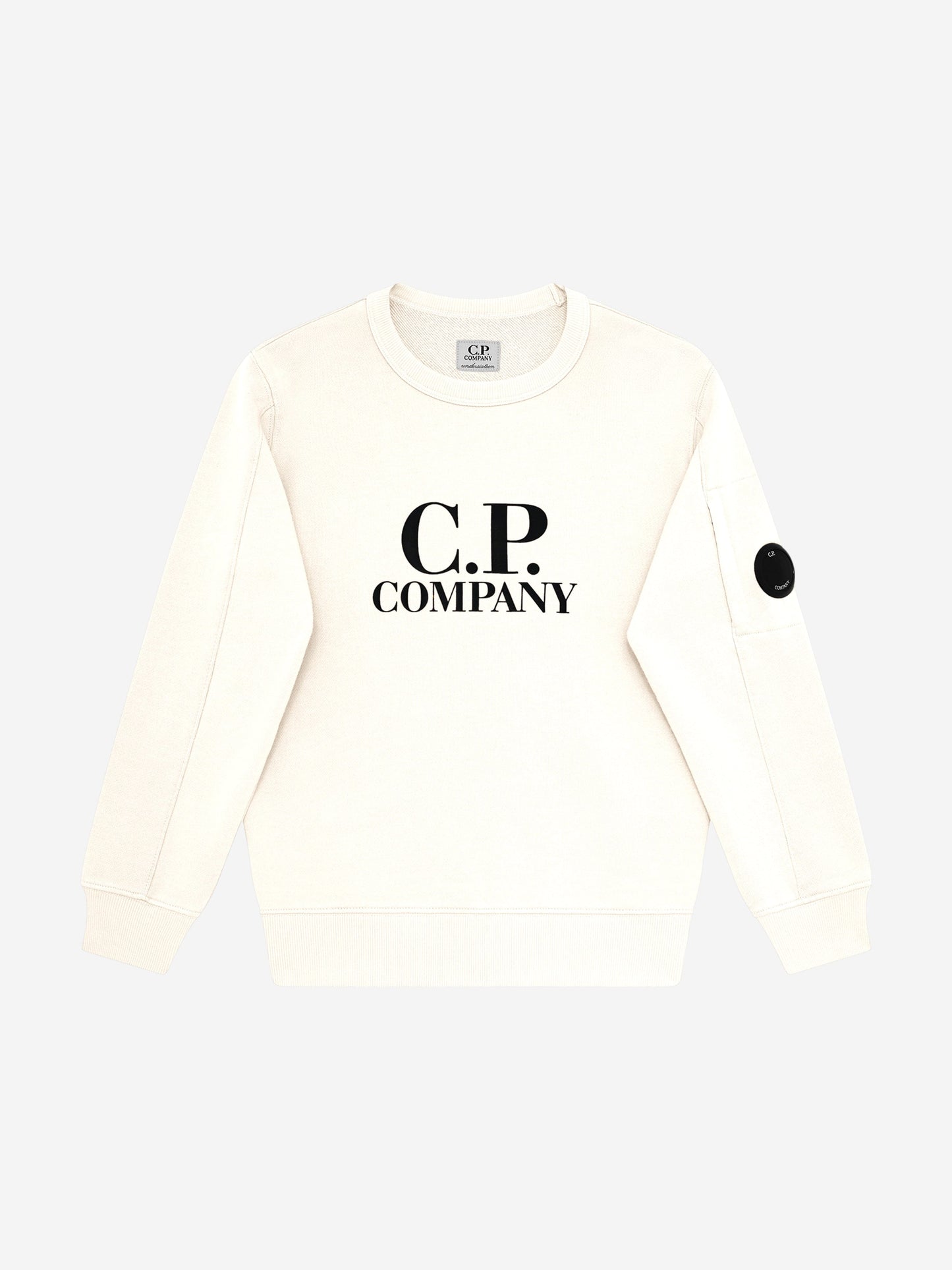 CP Company 男孩象牙色徽标运动衫