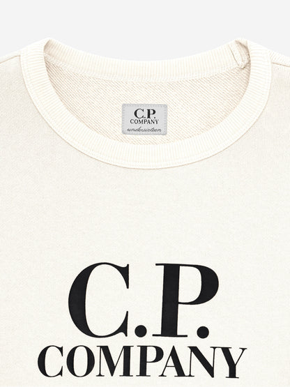 CP Company 男孩象牙色徽标运动衫