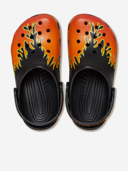 Boys Classic Flames Clog in Black