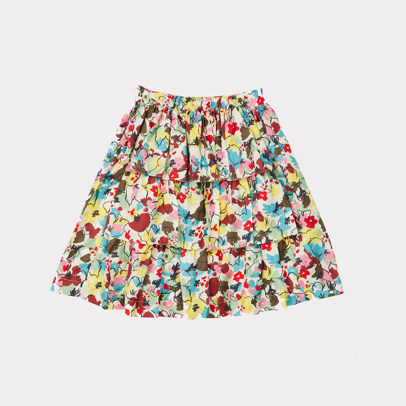 女童花朵真丝短裙