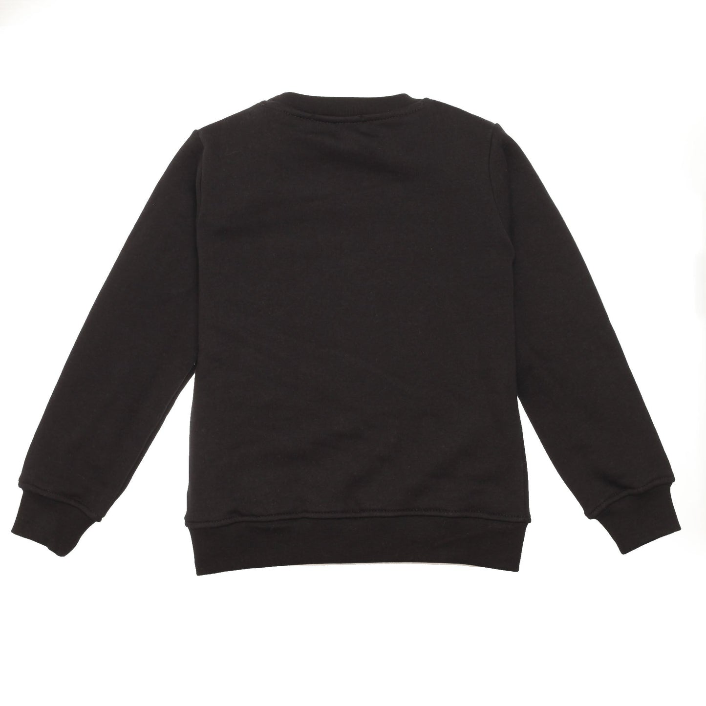 Girls Black Embroidered Trims Cotton Sweatshirt
