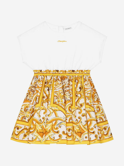 Dolce & Gabbana 女童棉质 Maiolica 连衣裙（多色）