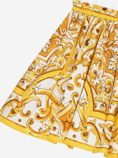 Dolce & Gabbana 女童棉质 Maiolica 连衣裙（多色）
