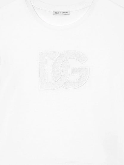 Dolce & Gabbana 女童白色英式刺绣上衣