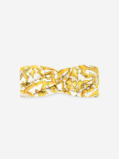 Dolce & Gabbana Grls Maiolica 印花头带（黄色）