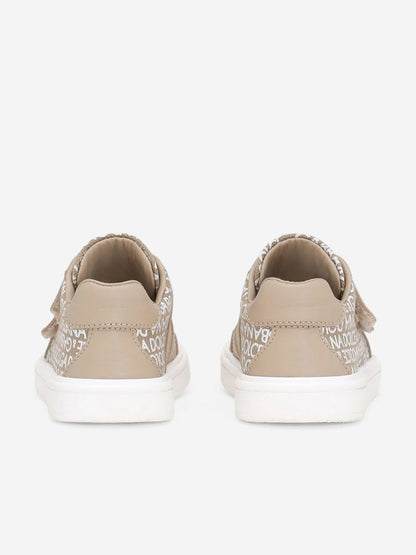 Dolce & Gabbana Kids 金色帆布和皮革运动鞋