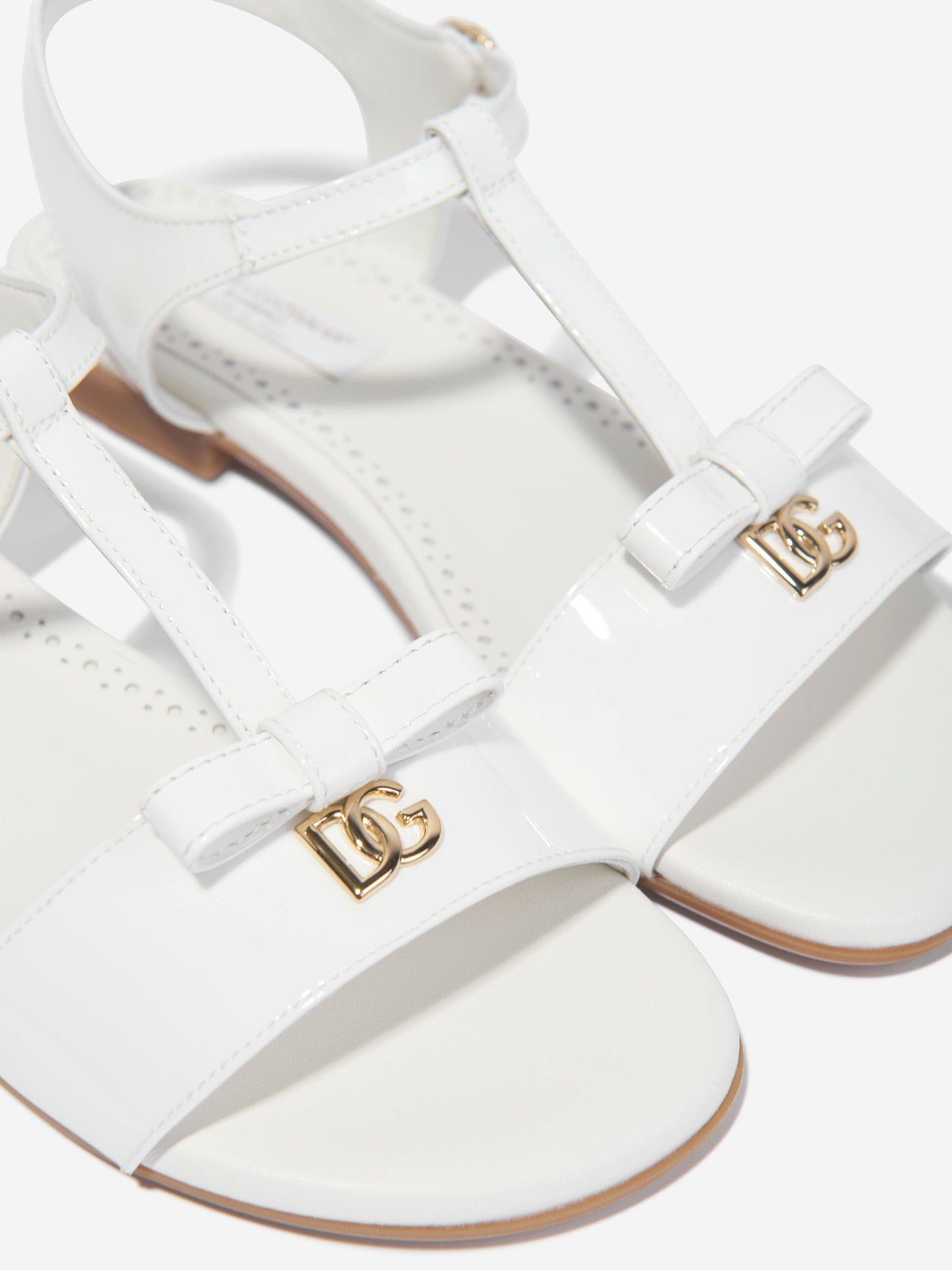 Dolce & Gabbana 女童白色漆皮凉鞋