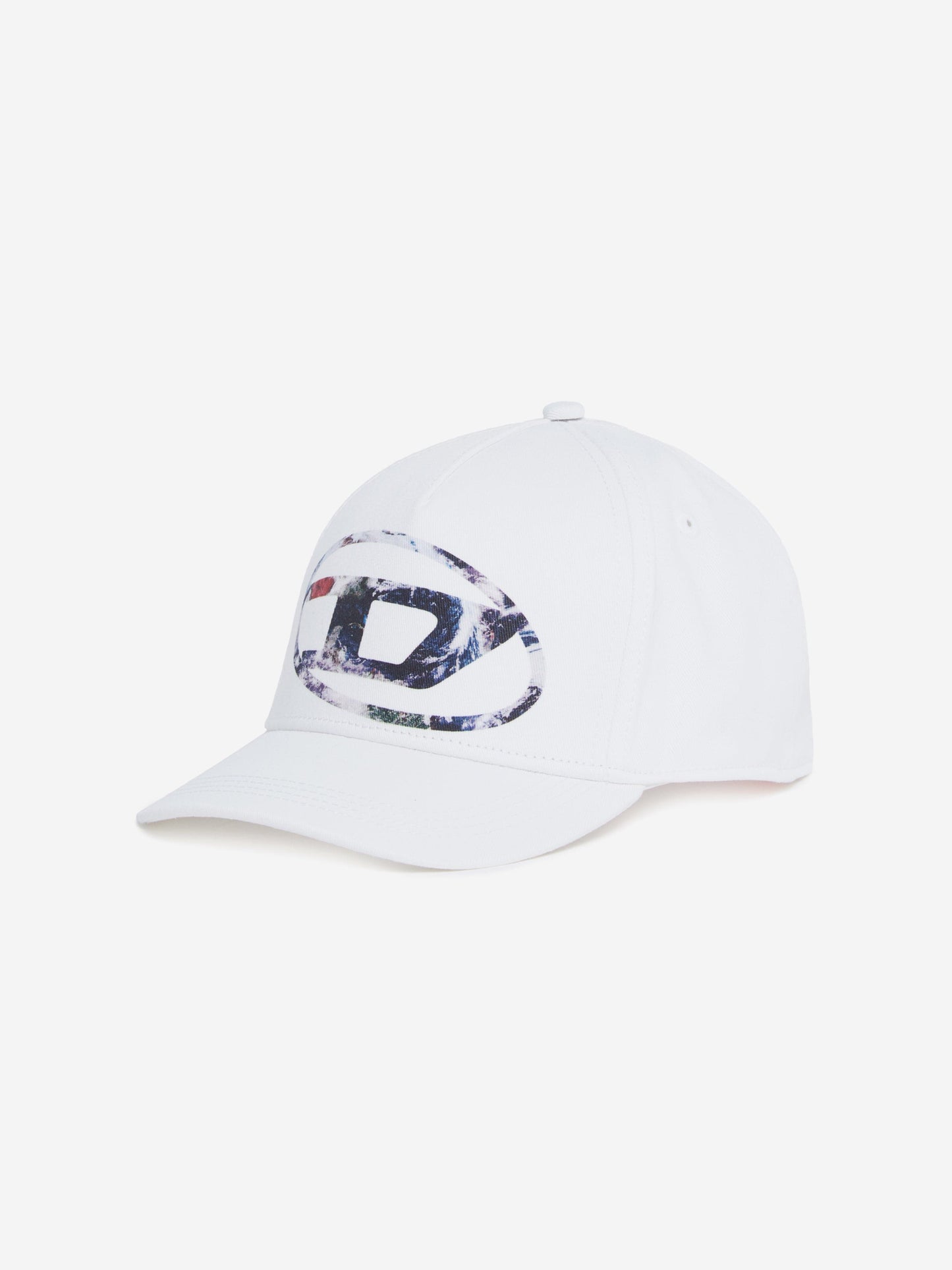 Diesel Kids 椭圆形 D 标志棒球帽（白色）