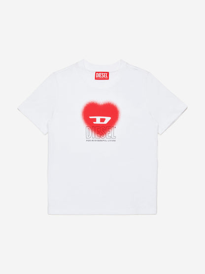 Girls Heart Logo T-Shirt in White