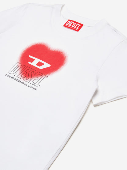 Girls Heart Logo T-Shirt in White
