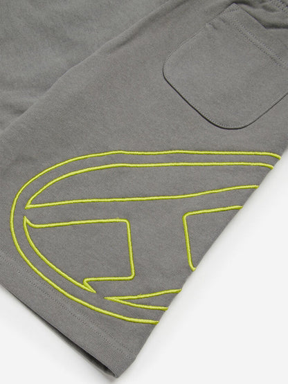 Boys Oval D Logo Sweat Shorts in Grey