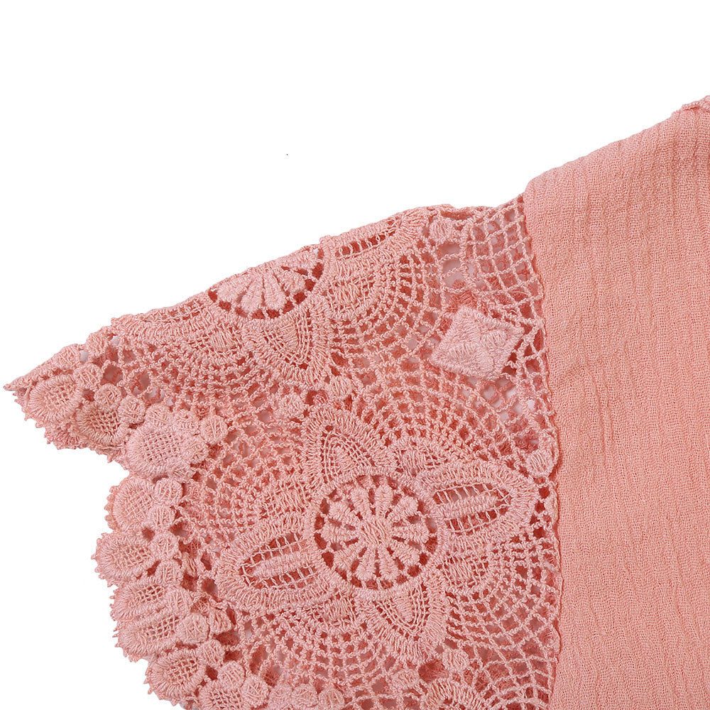 Girls Pink Frilled Sleeved Cotton 'Juliaca' Dress
