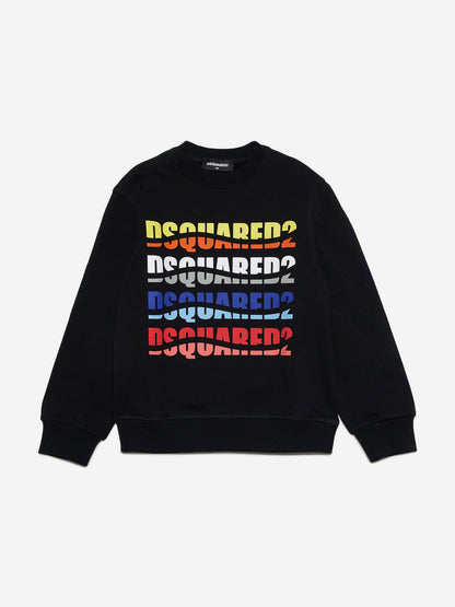 Dsquared2 儿童多徽标运动衫（黑色）