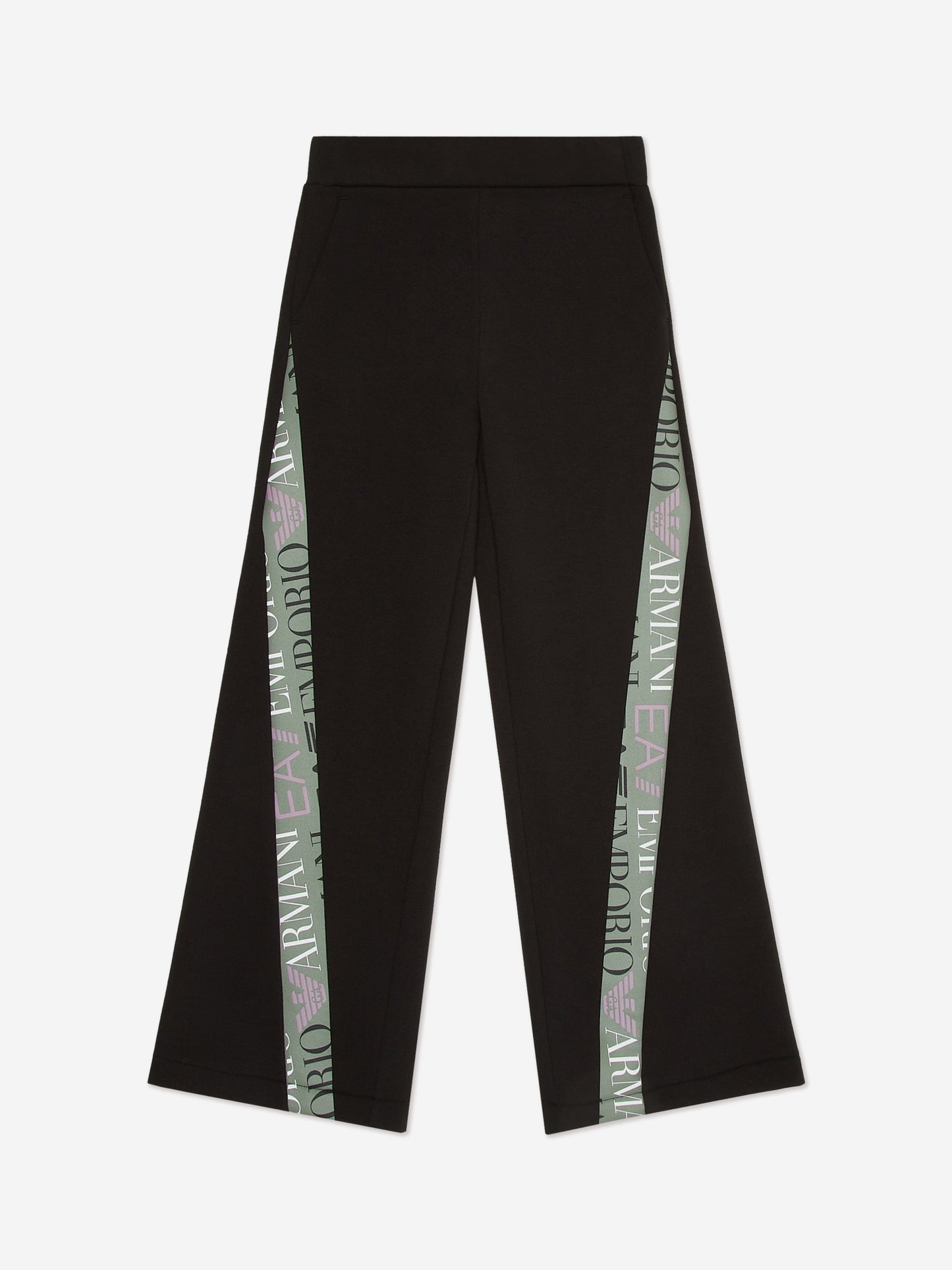 EA7 Emporio Armani 女童徽标慢跑裤（黑色）