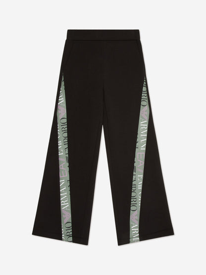 EA7 Emporio Armani 女童徽标慢跑裤（黑色）