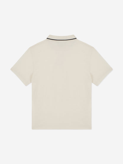 EA7 Emporio Armani 男童徽标 Polo 衫（米色）