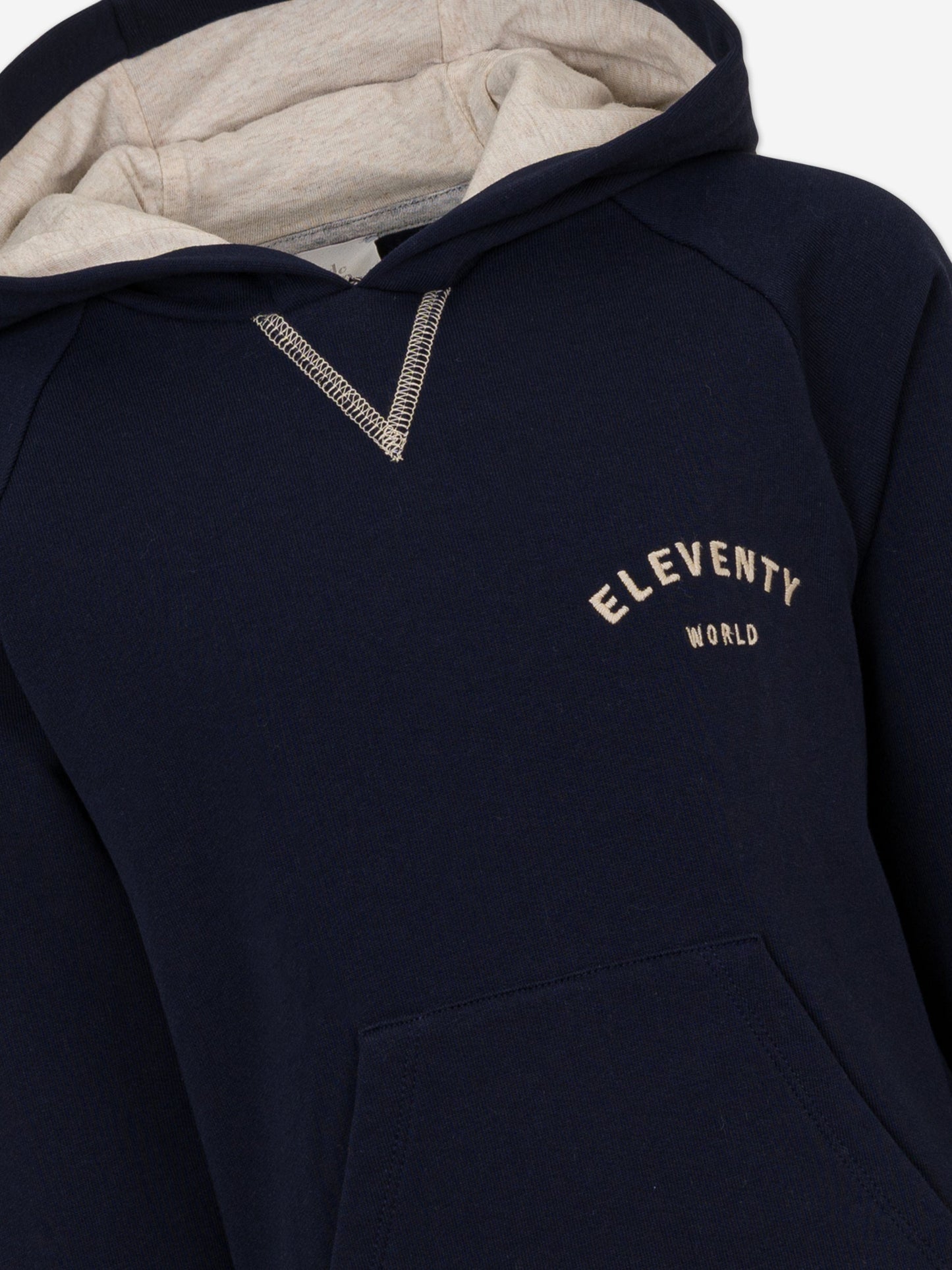 Eleventy 男童海军蓝徽标连帽衫