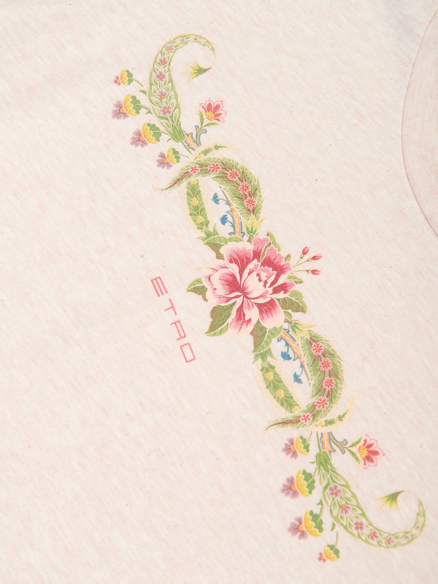 Etro 女童花卉徽标 T 恤（米色）